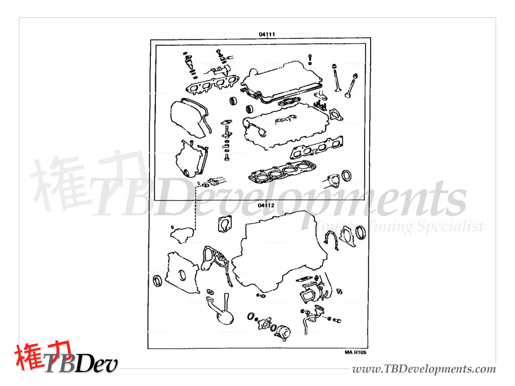 Full Gasket Kit, 04111-74541 - TB Developments